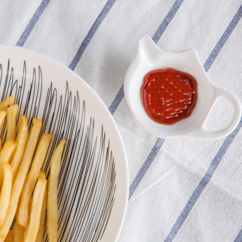 Luzen 4Pcs Ceramic Tea Bag Holder Personalized Teapot Shaped Tea Bag Coasters Tea Bag Saucers Rest Dish Tray for Tea Bag, Spoon Rest, White - Image 4